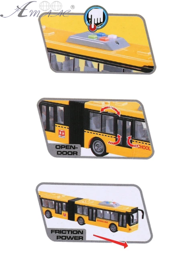 Игрушка Машинка City Service Автобус Гармошка со светом, двери открываются, 43 см  WY913А фото 3