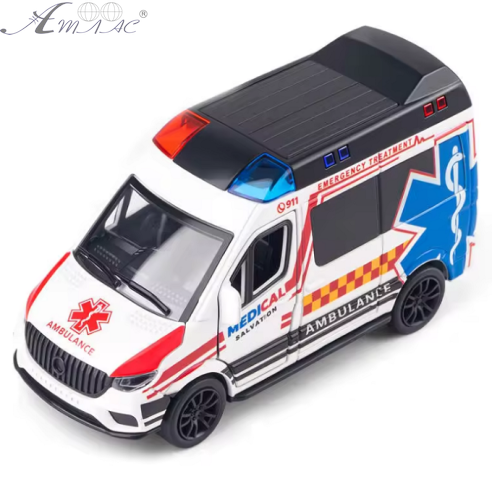 Іграшка Машинка Швидка Допомога метал інерційна 11,5 см К147А29 Іграшка Машинка Швидка Допомога метал інерційна 11,5 см К147А29