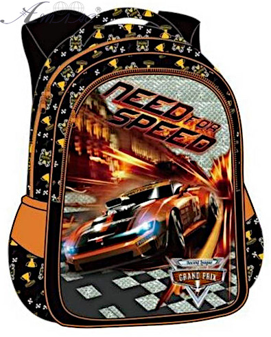Рюкзак Rainbow Чорно-помаранчевий з 2 відділеннями Need for Speed 7-523