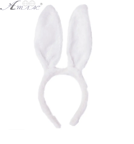 Игрушки Обруч Ушки Зайки меховые 28см белые  06762 фото 2