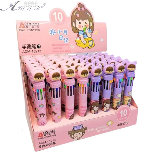 Ручка кулька Аodemei Girl 10 кольорів автомат ADM-15213 1/40