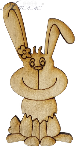 Фигурка фанерная - Зайка с цветком 6.5 см AS-4650, В-0149 Фигурка фанерная - Зайка с цветком 6.5 см AS-4650, В-0149
