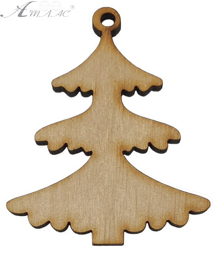 Фигурка фанерная - Елка маленькая заснеженная 5 см AS-4647, В-0108 фото 2