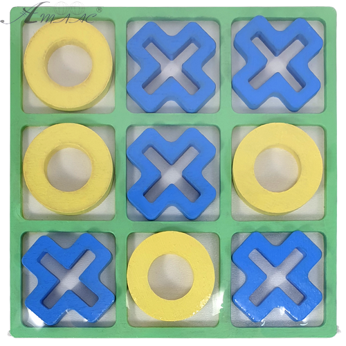 Крестики - Нолики ЦВЕТНЫЕ из фанеры 14 х 14 см  AS-7131
