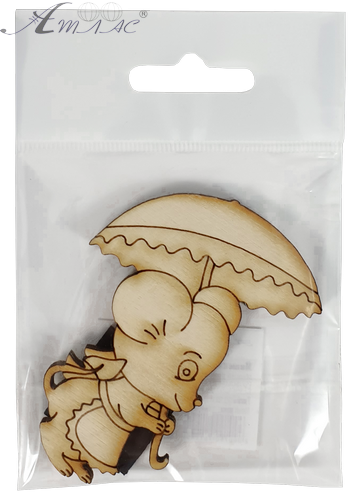 Фігурка фанерна - Мишеня № 17 з парасолькою 53 х 74 мм з магнітом AS-4841, В-0399 фото 2 Фігурка фанерна - Мишеня № 17 з парасолькою 53 х 74 мм з магнітом AS-4841, В-0399 фото 2