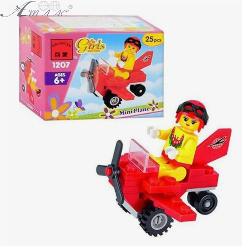 Игрушка Конструктор Brick Мини-самолёт 25 деталей 1207 Игрушка Конструктор Brick Мини-самолёт 25 деталей 1207