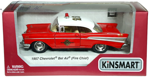 Машинка модель Kinsmart, Chevrolet Bel Air Fire Chief 1957 рік KT5325W Машинка модель Kinsmart, Chevrolet Bel Air Fire Chief 1957 рік KT5325W