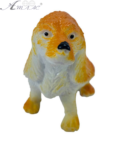 Іграшка Силіконова тягучка собака Спанієль біло-помаранчевий 9см  08675