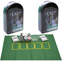 Игрушка Покер Набор в металлическом пенале, 120 фишек 341-004