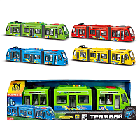 Іграшка Трамвай великий 42см звук світло синій  60147