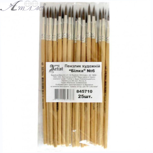 Кисть Белка № 6 круглая Little Artist 845710 Кисть Белка № 6 круглая Little Artist 845710