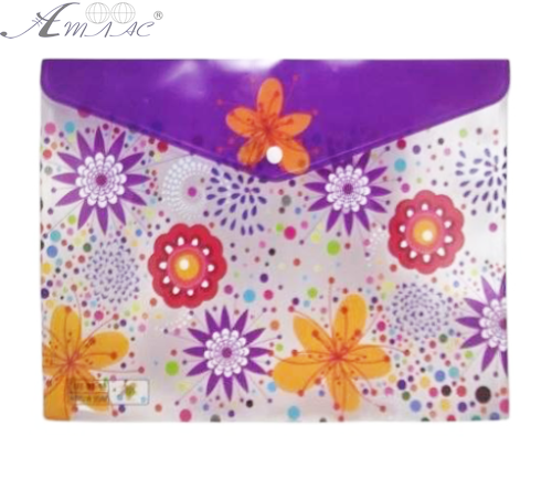 Папка на кнопці А4 прозора з малюнками мікс  5002 фото 2