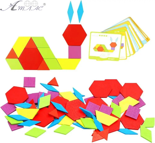 Игрушка Деревянная Танграм с карточками заданиями MD2239 фото 2 Игрушка Деревянная Танграм с карточками заданиями MD2239 фото 2