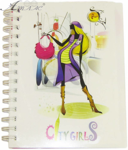 Блокнот-спіраль із розподілками YES А5 144 л "City girls" # пластикова обкладинка 150948