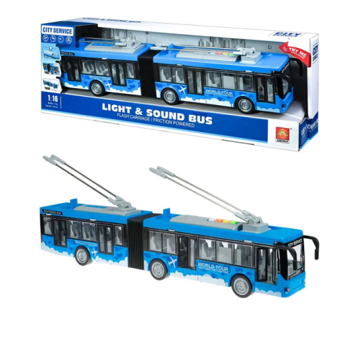Игрушка Машинка City Service Троллейбус-Гармошка со светом, двери открываются, 43 см 915В Игрушка Машинка City Service Троллейбус-Гармошка со светом, двери открываются, 43 см 915В