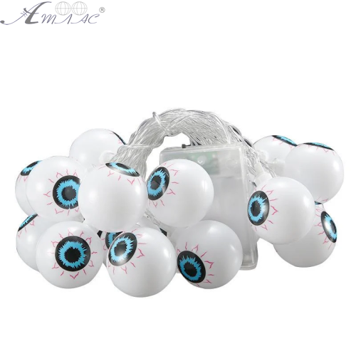 Игрушка прикол Гирлянда на Хэллоуин Глаза 150см 10шт d=4см Белый на батарейках 11199 Игрушка прикол Гирлянда на Хэллоуин Глаза 150см 10шт d=4см Белый на батарейках 11199