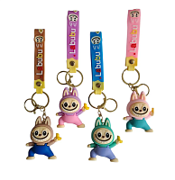 Брелок Лабубу в комбінезоні гумовий 6 см  1748