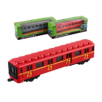 Модель Автопром Вагон Метро 17см Червоний інерційний метал  17434