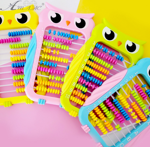 Счеты детские с ножкой, Сова пластиковые 13 х 20 см 18022 Счеты детские с ножкой, Сова пластиковые 13 х 20 см 18022