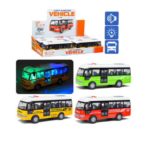 Игрушка Автобус со светом и звуком инерционный 19 см YM9907F Игрушка Автобус со светом и звуком инерционный 19 см YM9907F