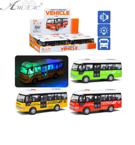 Игрушка Автобус со светом и звуком инерционный 19 см YM9907F Игрушка Автобус со светом и звуком инерционный 19 см YM9907F