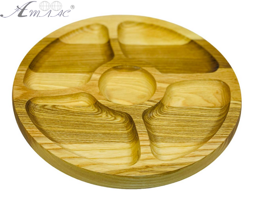 Деревянная доска менажница 4 отделения 24 см 09061 Деревянная доска менажница 4 отделения 24 см 09061