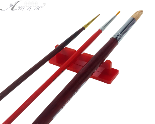 Подставка под три кисточки, Червоний пластик AS-0057 фото 2 Подставка под три кисточки, Червоний пластик AS-0057 фото 2