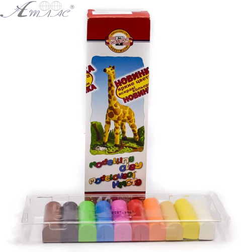 Пластилін Koh-i-Noor 10 кольорів 200 гр Жираф 013150400000 Пластилін Koh-i-Noor 10 кольорів 200 гр Жираф 013150400000