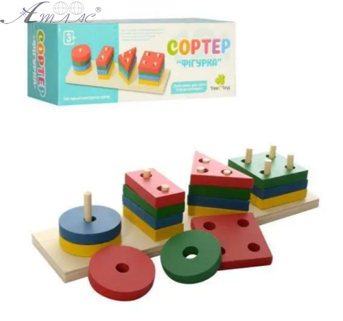 Игрушка Деревянная Пирамидка сортер 22 х 7 х 5,5см 0715 Игрушка Деревянная Пирамидка сортер 22 х 7 х 5,5см 0715