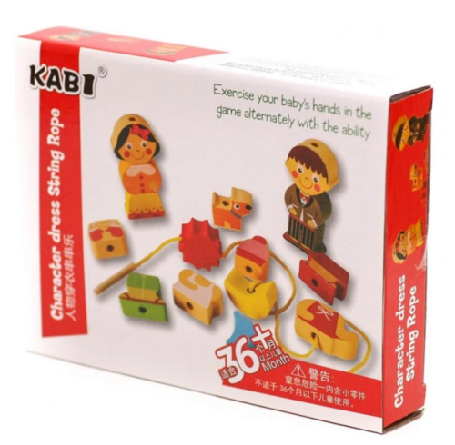 Игрушка Шнуровка деревянная Одевашки 16 деталей KABI MD1248 Игрушка Шнуровка деревянная Одевашки 16 деталей KABI MD1248