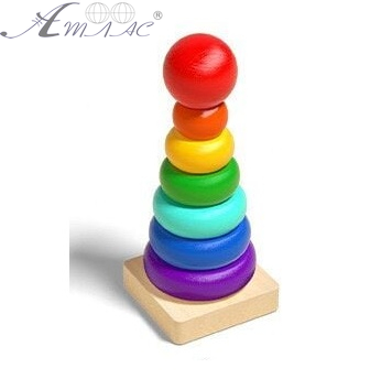 Игрушка Деревянная Пирамидка Радуга 7 элементов  MD0819 фото 2