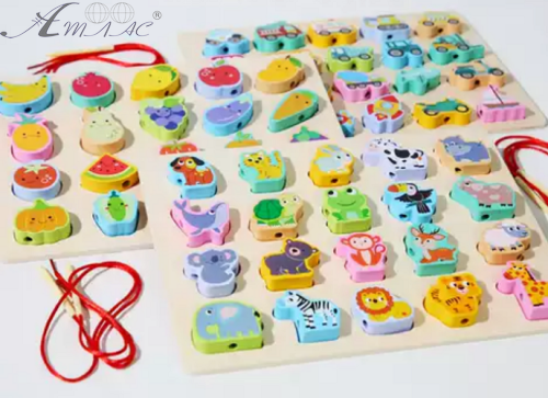 Іграшка Дерев'яна Рамка - сортер та шнурівка мікс WD13027 фото 2 Іграшка Дерев'яна Рамка - сортер та шнурівка мікс WD13027 фото 2