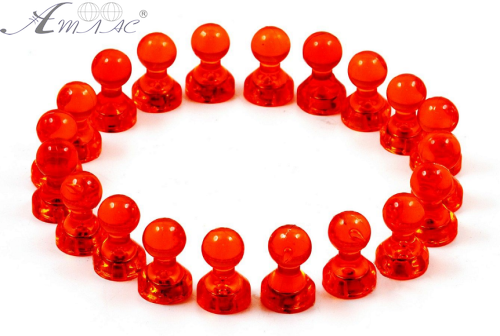 Магніт неодимимовий Пішак прозорий для дошки 16х11мм 1шт Червоний  01560 фото 2