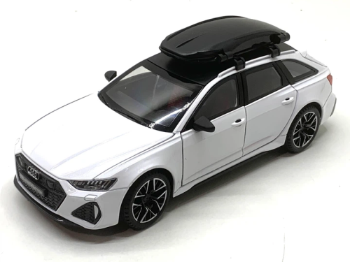 Машинка Автоэксперт Audi RS6 белая 20см двери свет звук  1870-07  фото 3