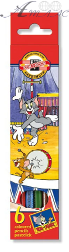 Карандаши цветные Koh-i-Noor Том и Джери 6 цветов 3651006023KS Карандаши цветные Koh-i-Noor Том и Джери 6 цветов 3651006023KS