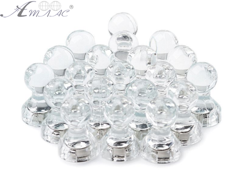 Магніт неодимимовий Пішак прозорий для дошки 16х11мм 1шт Білий  01562 фото 2