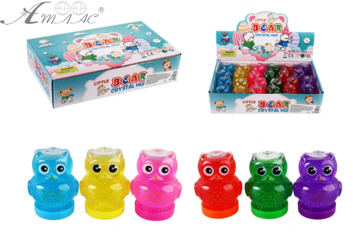 Игрушка Лизун слайм гелевый Сова цветной в банке Н-993 Игрушка Лизун слайм гелевый Сова цветной в банке Н-993