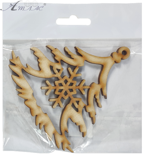 Фигурка фанерная - Елка средняя контур со снежинкой 10 см AS-4645, В-0258 фото 2 Фигурка фанерная - Елка средняя контур со снежинкой 10 см AS-4645, В-0258 фото 2