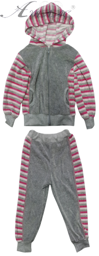 Костюм спортивний для дівчинки, велюровий, на змійці, р.56 (28) 12656