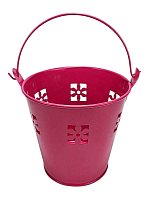 Відерко Декоративний метал 9,5 х 9,5см Диз № 5 проріз квітка Червоне  09444