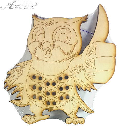 Игрушка развивающая Шнуровка Сова 18 х 19 см, с цветным шнурком 1 м AS-7132 фото 4