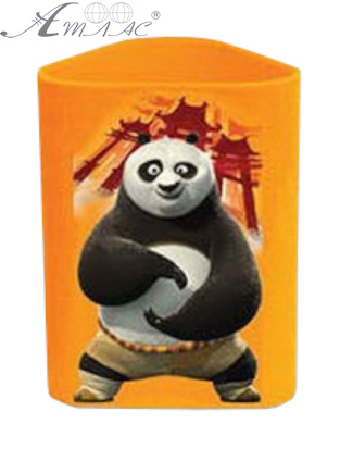 Стакан для ручок 1 Вересня Панда кунг-фу, трикутний, помаранчевий 470223 Стакан для ручок 1 Вересня Панда кунг-фу, трикутний, помаранчевий 470223