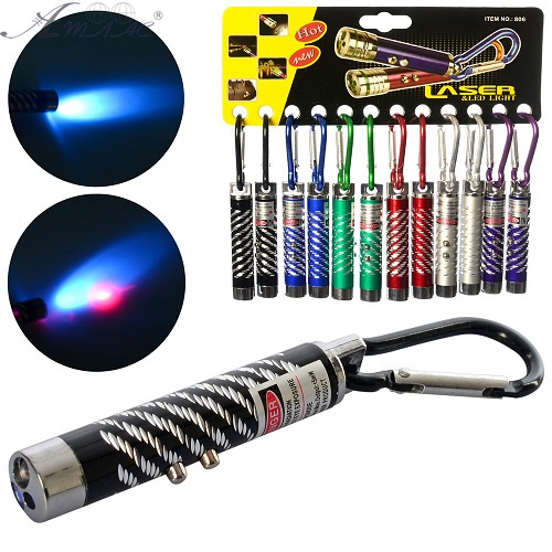 Брелок фонарик - лазер LASER с карабином 3 в 1 арт 806 Брелок фонарик - лазер LASER с карабином 3 в 1 арт 806