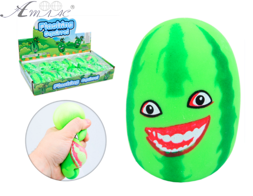 Іграшка антистрес Сквіш Кавун з обличчям м'яким 10 см  02728