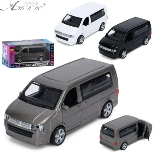 Машинка Автосвіт Volkswagen Transporter T5 Сірий 12см AS-1869