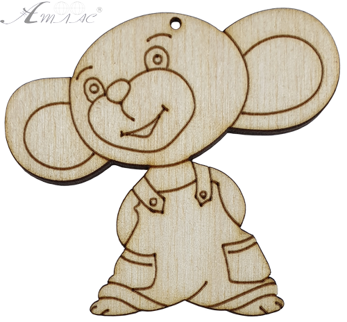 Фигурка фанерная - Мышонок № 5 ушастик в комбинезоне 70 х 63 мм с магнитом AS-4829, В-0387 Фигурка фанерная - Мышонок № 5 ушастик в комбинезоне 70 х 63 мм с магнитом AS-4829, В-0387