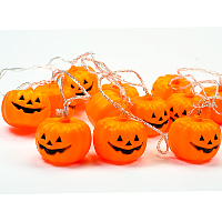 Игрушка прикол Гирлянда на Хэллоуин Тыквы 150см 10шт на батарейках  08824