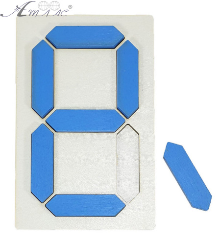 Цифра из 7 сегментов с ямками  93 х 148 мм  AS-7124  фото 2