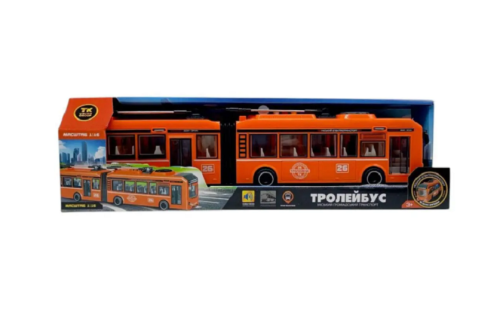 Игрушка Троллейбус - Гармошка АвтоЭксперт Оранжевый 40см со светом, двери 26487 Игрушка Троллейбус - Гармошка АвтоЭксперт Оранжевый 40см со светом, двери 26487