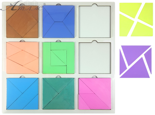 Игрушка развивающая Головоломка Сложи Квадрат покрашенная, второй уровень сложности AS-7158 фото 2